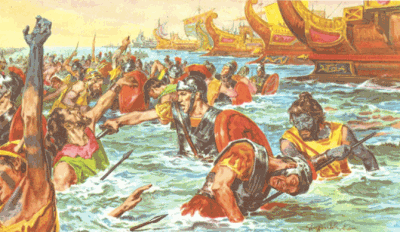 Первая высадка Цезаря на остров в 55 году до н.э.